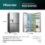 Refurbished Hisense Pureflat Infinite 632 Litre Side-by-Side American Fridge Freezer - Stainless Steel