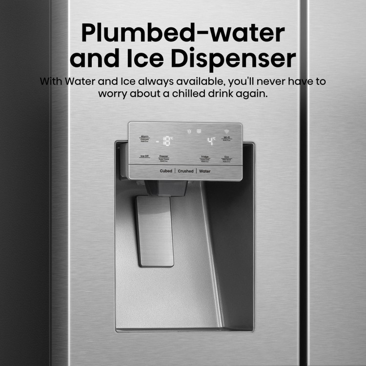 Refurbished Hisense Pureflat Infinite 632 Litre Side-by-Side American Fridge Freezer - Stainless Steel