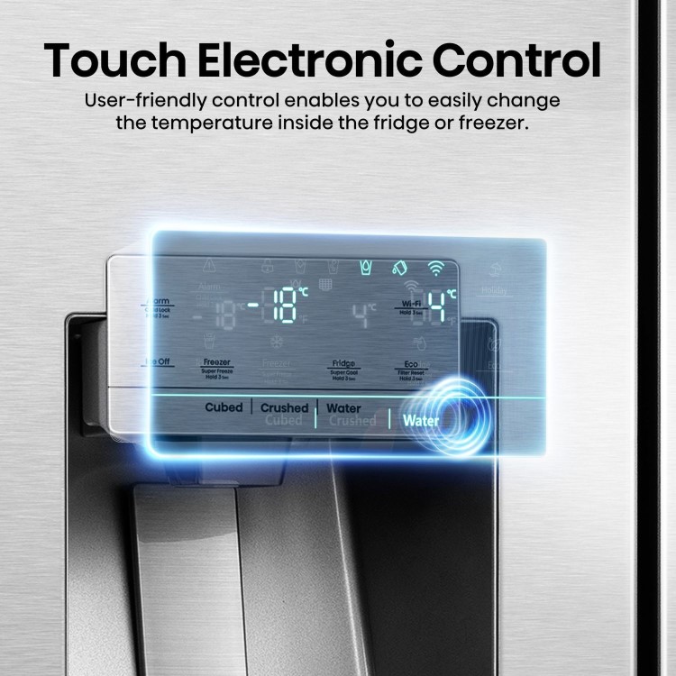 Refurbished Hisense Pureflat Infinite 632 Litre Side-by-Side American Fridge Freezer - Stainless Steel