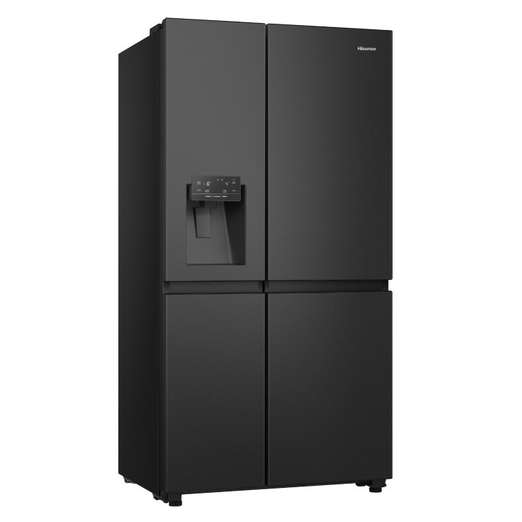Refurbished Hisense RS818N4TFC PureFlat Infinite Total No Frost Black American Style Fridge Freezer