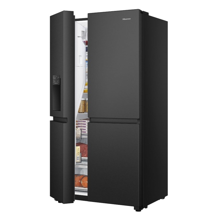 Hisense 632 Litre Side-By-Side American Fridge Freezer - Black