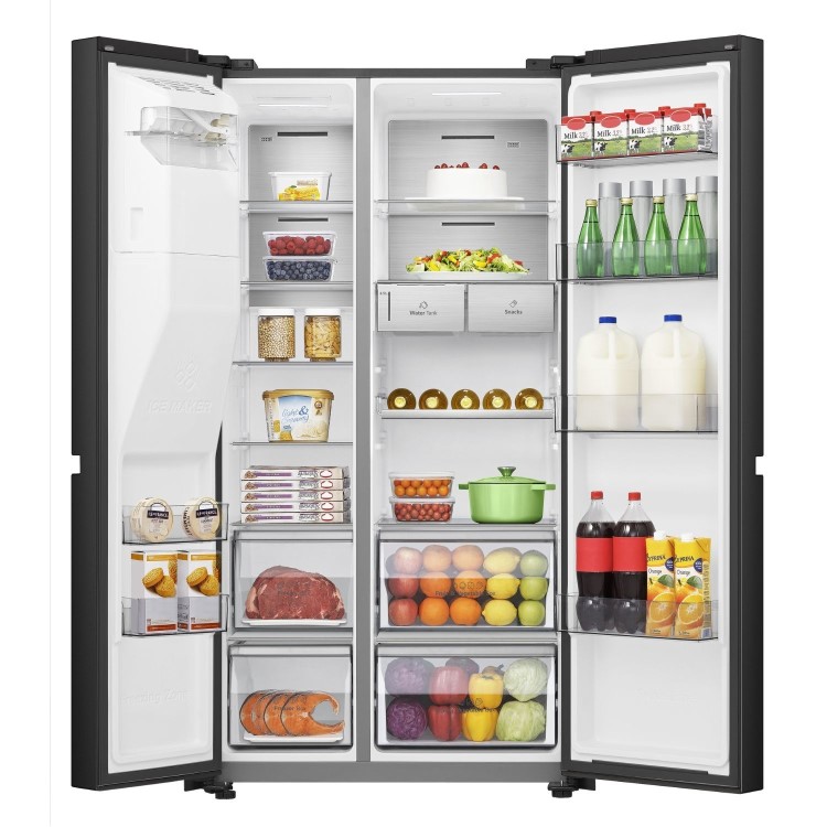 Hisense 632 Litre Side-By-Side American Fridge Freezer - Black