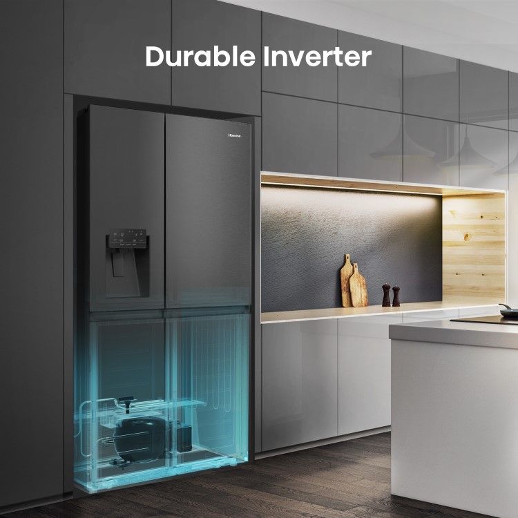 Refurbished Refurshied 632 Litre Side-by-Side American Fridge Freezer - Premium Black