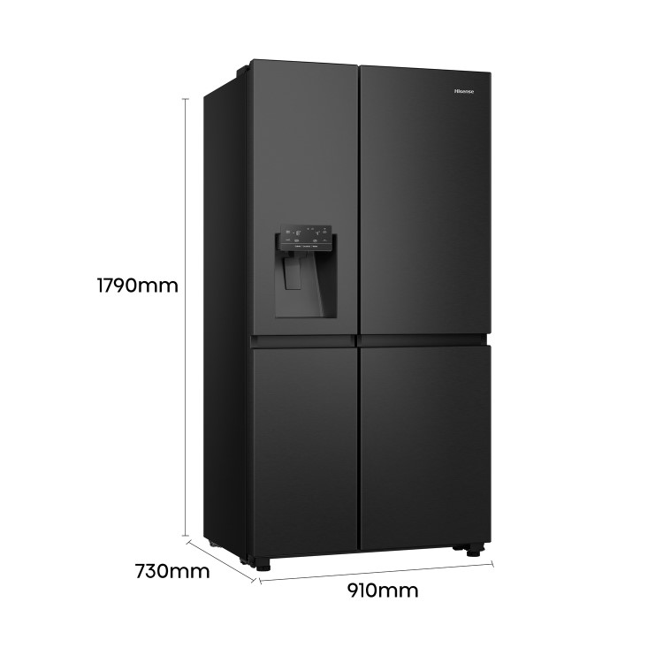 Refurbished Refurshied 632 Litre Side-by-Side American Fridge Freezer - Premium Black