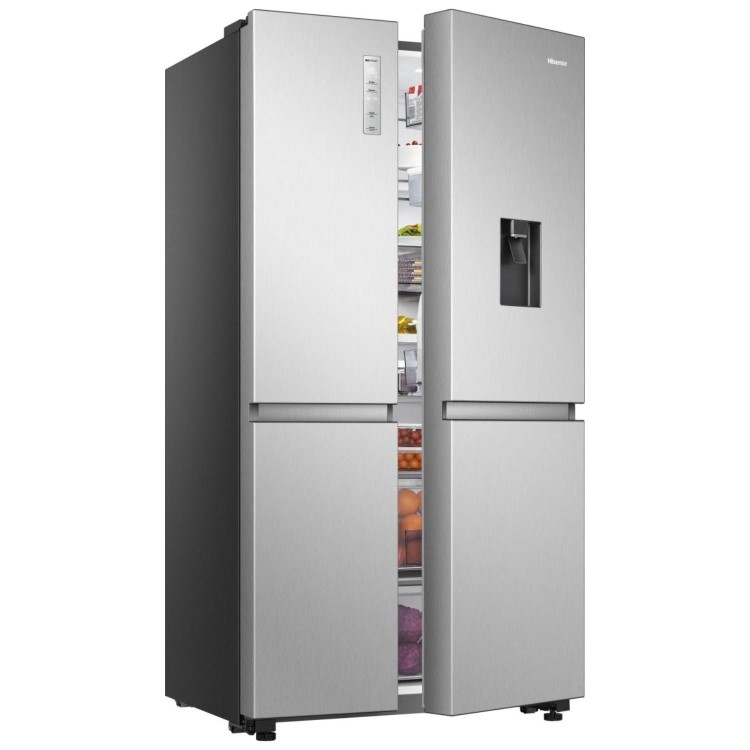 Hisense 649 Litre Side-By-Side American Fridge Freezer - Stainless Steel