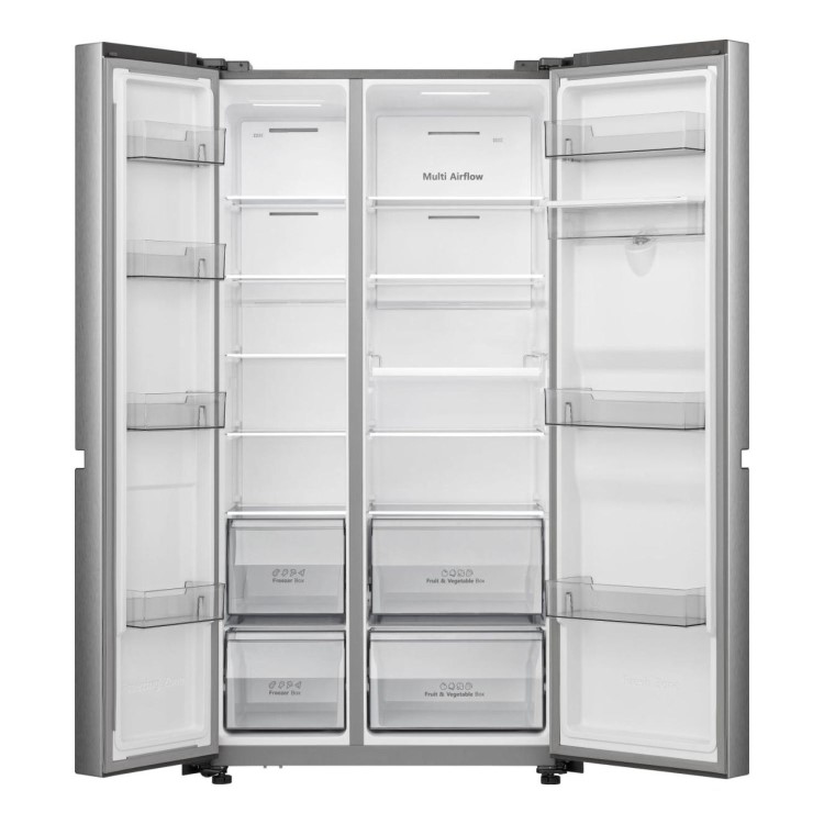 Hisense 649 Litre Side-By-Side American Fridge Freezer - Stainless Steel