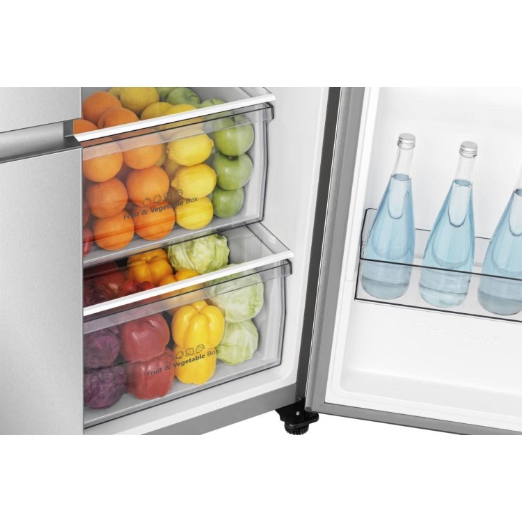 Hisense 649 Litre Side-By-Side American Fridge Freezer - Stainless Steel