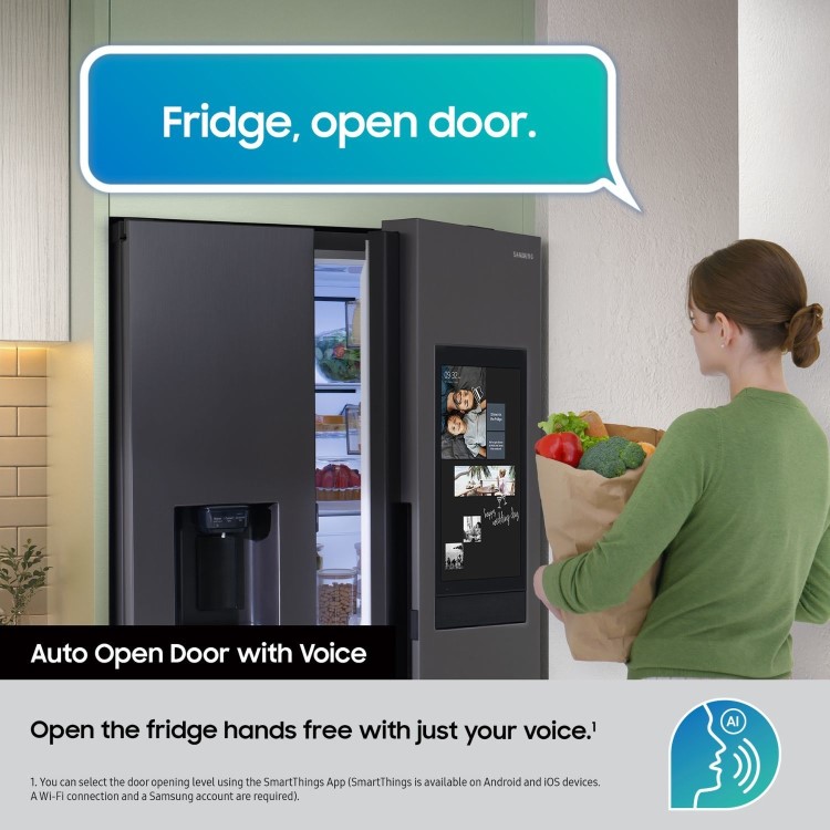 Samsung Family Hub 614 Litre Side-By-Side American Fridge Freezer - Black