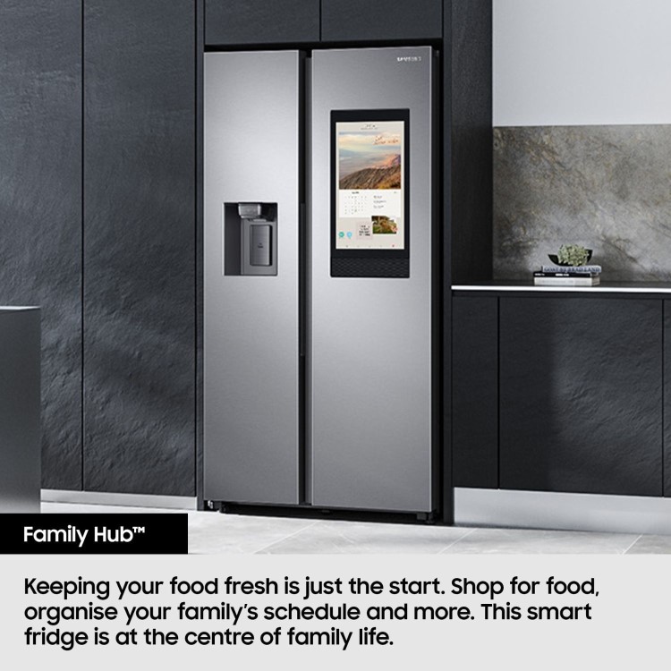 Samsung Family Hub 614 Litre Side-By-Side American Fridge Freezer - Silver