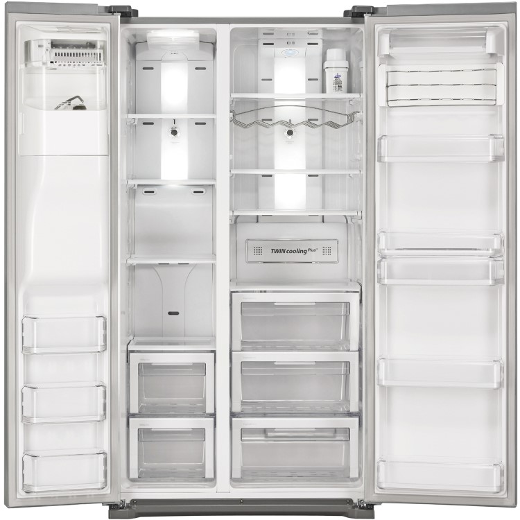 GRADE A2  - Samsung RSG5UCRS G-series Real Steel Side By Side Fridge Freezer with Ice and Water Disp