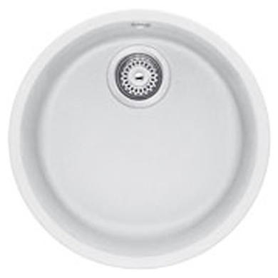 Franke RUG110PWDP Rotondo Undermount Single Bowl Fragranite Sink and Tap Designer Pack in Polar White
