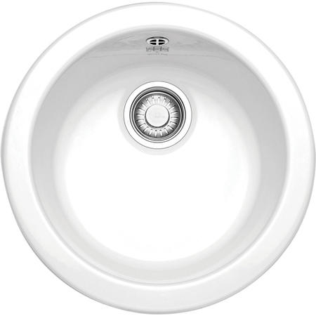 Franke RUK110WDP Rotondo Undermount Single Bowl Ceramic Sink and Tap Designer Pack - White