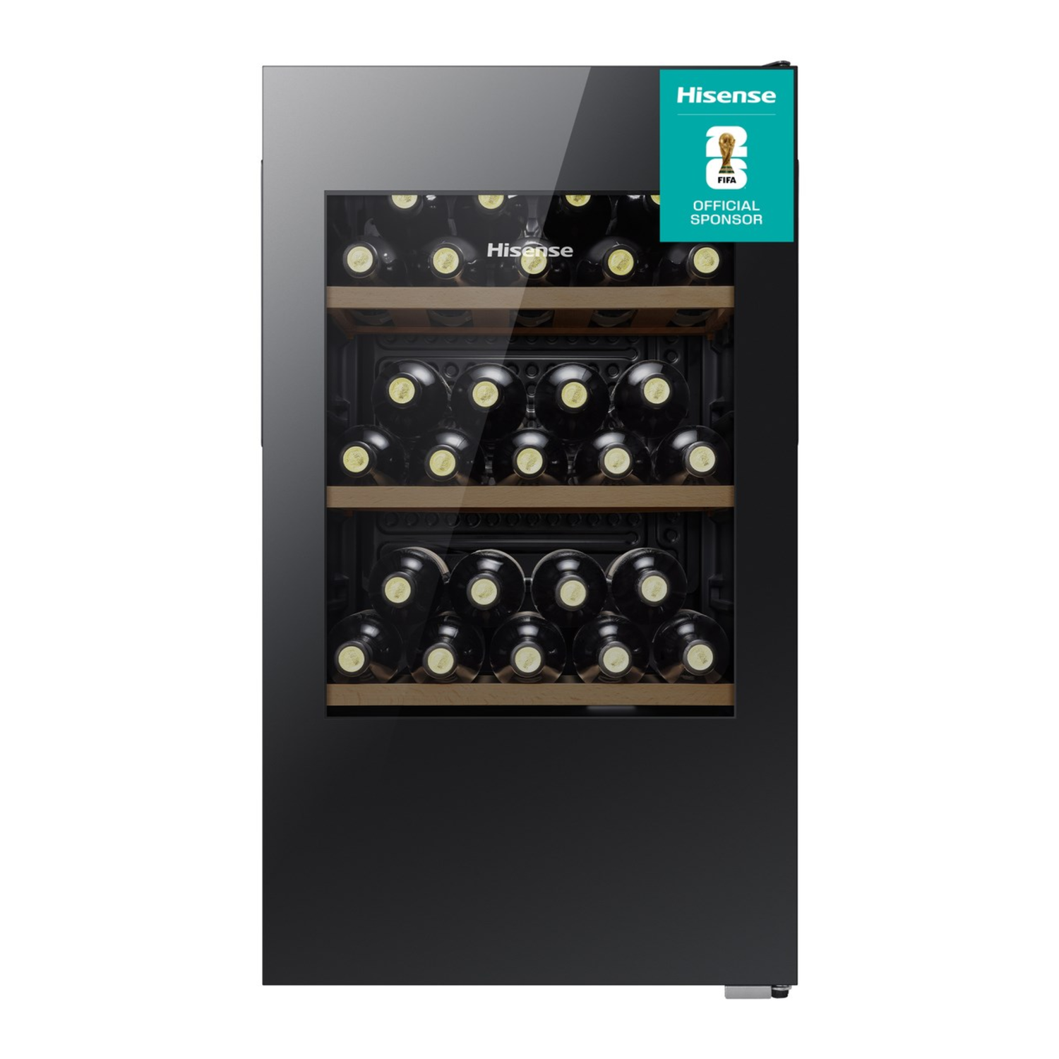 Hisense 30 Bottle Single Zone Wine Cooler Black RW12D4NWG0
