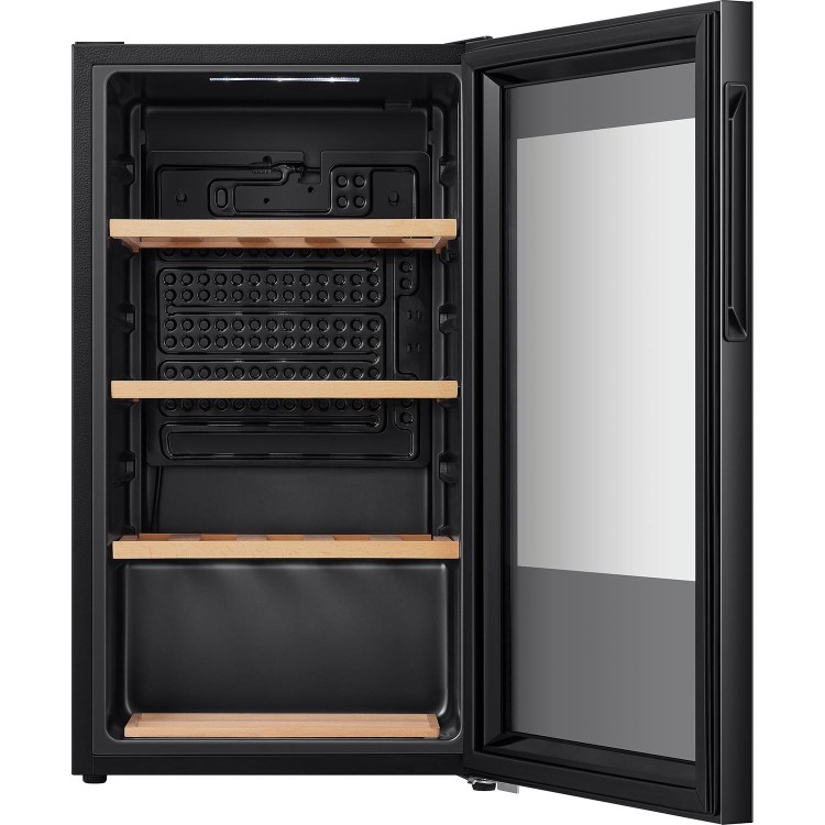 Refurbished Hisense RW12D4NWG0 30 Bottle Single Zone Wine Cooler Black
