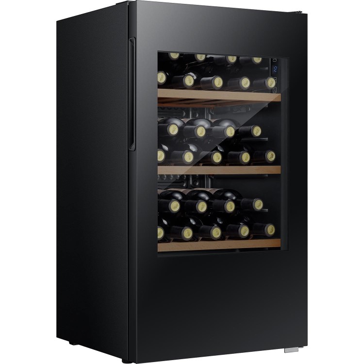 Refurbished Hisense RW12D4NWG0 30 Bottle Single Zone Wine Cooler Black