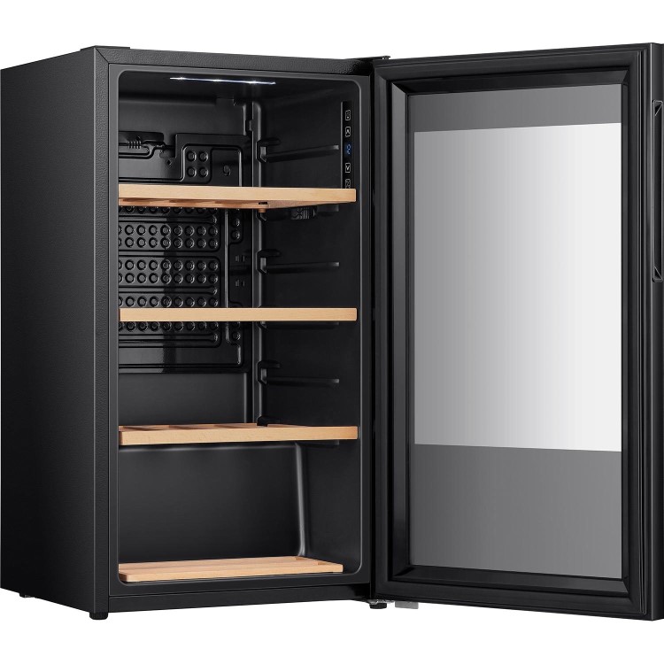 Refurbished Hisense RW12D4NWG0 30 Bottle Single Zone Wine Cooler Black