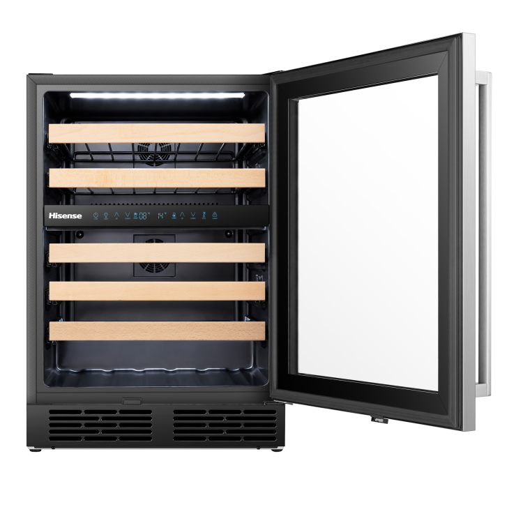 Hisense 46 Bottle Freestanding Wine Cooler - Stainless Steel