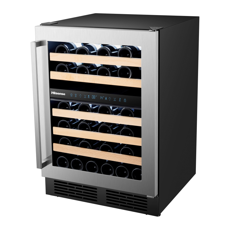 Hisense 46 Bottle Freestanding Wine Cooler - Stainless Steel