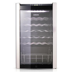 GRADE A2 - Light cosmetic damage - Samsung RW33EBSS1 Freestanding Single Zone Wine Cooler - Stainless Steel And Black