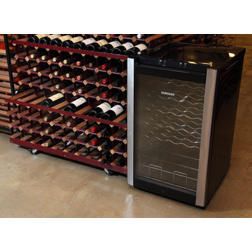 GRADE A2 - Light cosmetic damage - Samsung RW33EBSS1 Freestanding Single Zone Wine Cooler - Stainless Steel And Black