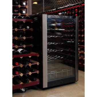 GRADE A2 - Light cosmetic damage - Samsung RW33EBSS1 Freestanding Single Zone Wine Cooler - Stainless Steel And Black