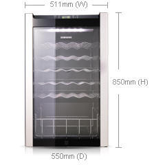 GRADE A2 - Light cosmetic damage - Samsung RW33EBSS1 Freestanding Single Zone Wine Cooler - Stainless Steel And Black