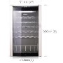 GRADE A2 - Light cosmetic damage - Samsung RW33EBSS1 Freestanding Single Zone Wine Cooler - Stainless Steel And Black