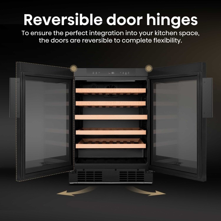 Refurbished Hisense 46 Bottle Freestanding Wine Cooler - Black