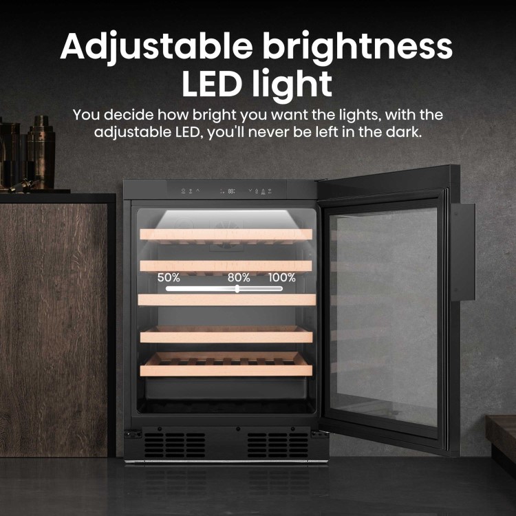 Refurbished Hisense 46 Bottle Freestanding Wine Cooler - Black