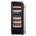 Rangemaster 18 Bottle Capacity 30cm Wide Dual Zone Wine Cooler - Black