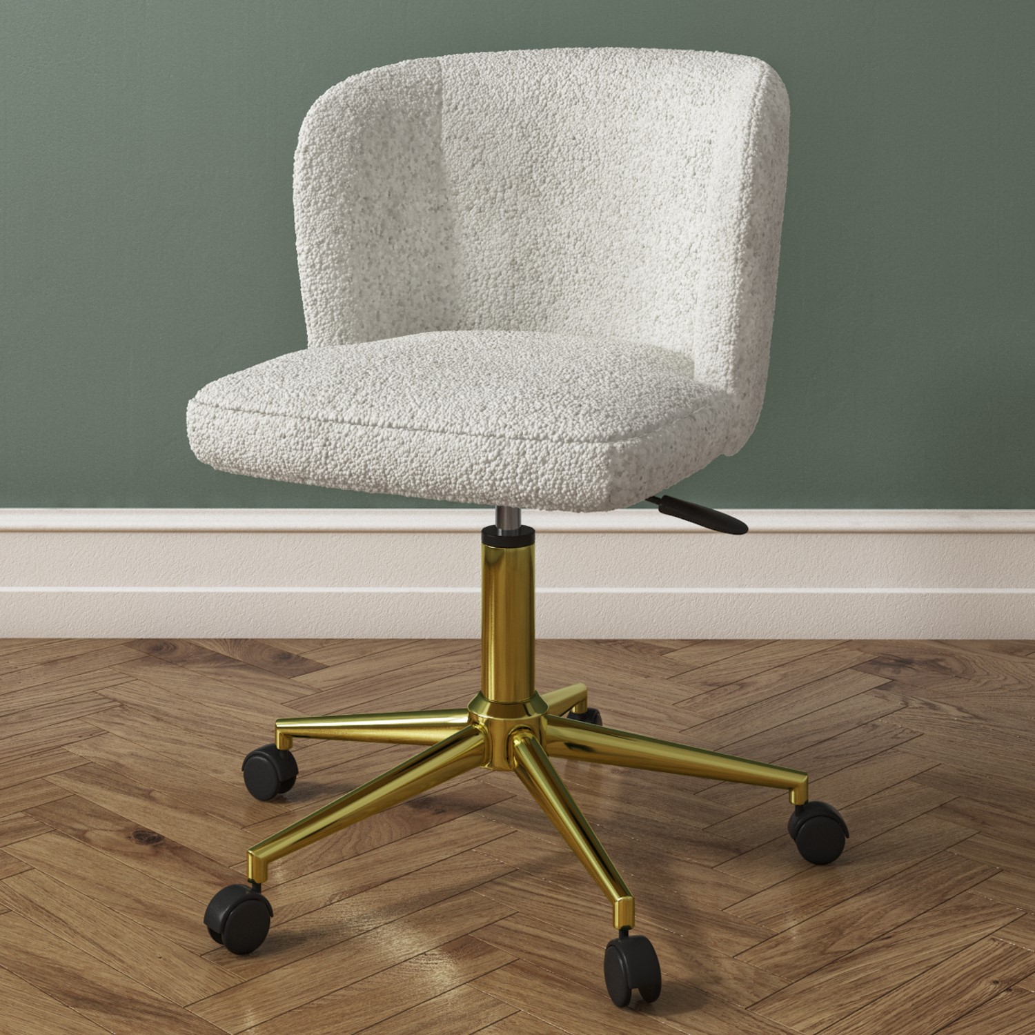 Cream Faux Sheepskin Teddy Office Swivel Chair - Rowan | eBay