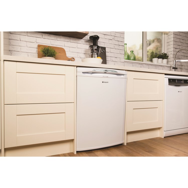 Hotpoint RZA36P 60cm Wide Freestanding Upright Under Counter Freezer - White