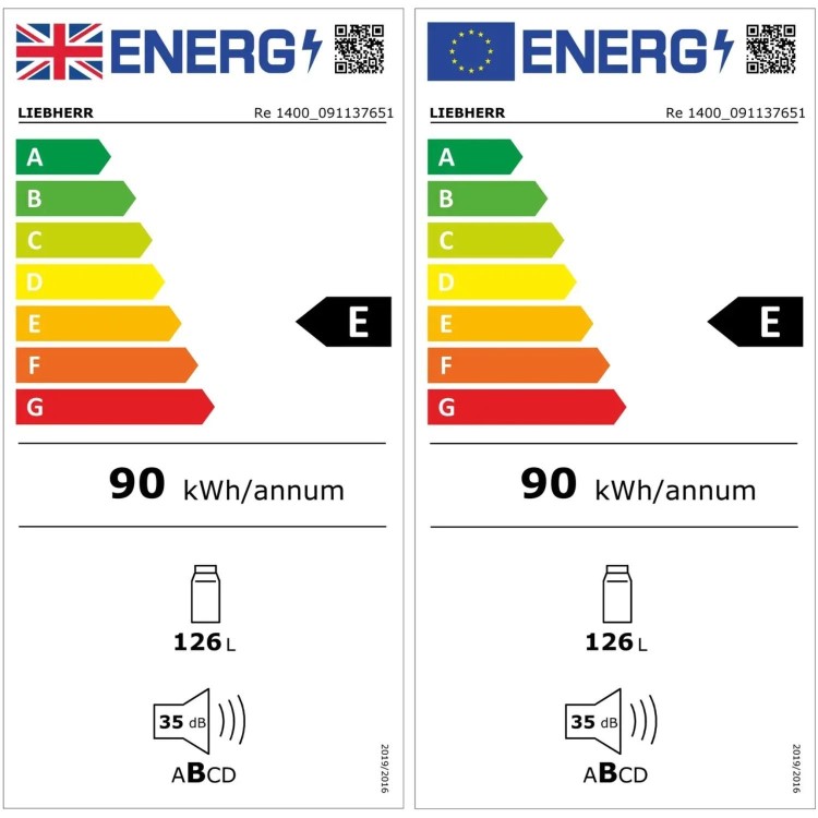 Liebherr Pure 126 Litre Freestanding Undercounter Fridge - White