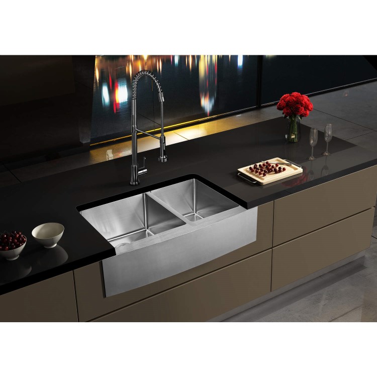 Taylor & Moore Royal Spring Neck Single Lever Stainless Steel Kitchen Tap with Pull out Nozzle Spray