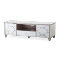 Rosa Mirrored TV Unit with Patterns & Storage - Vida Living