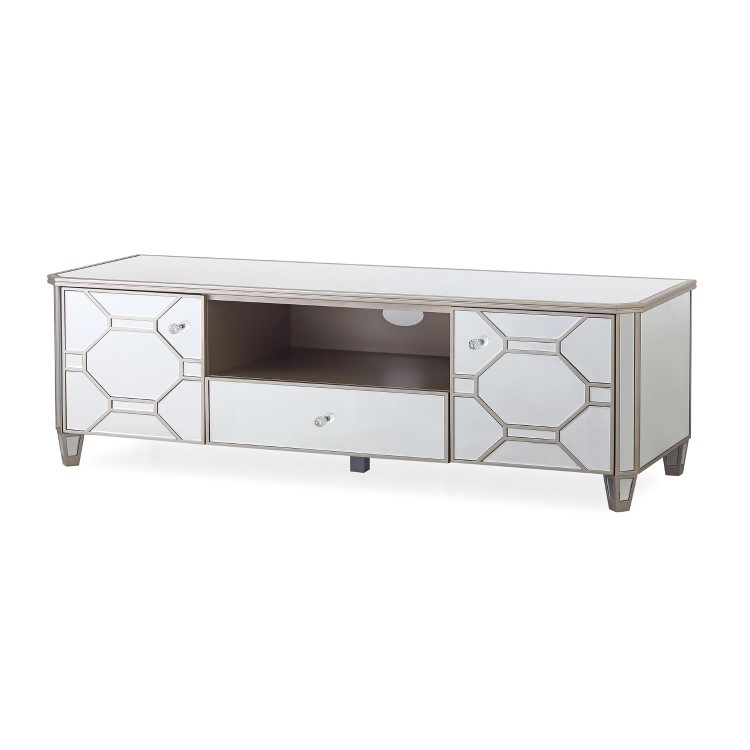 Rosa Mirrored TV Unit with Patterns & Storage - Vida Living
