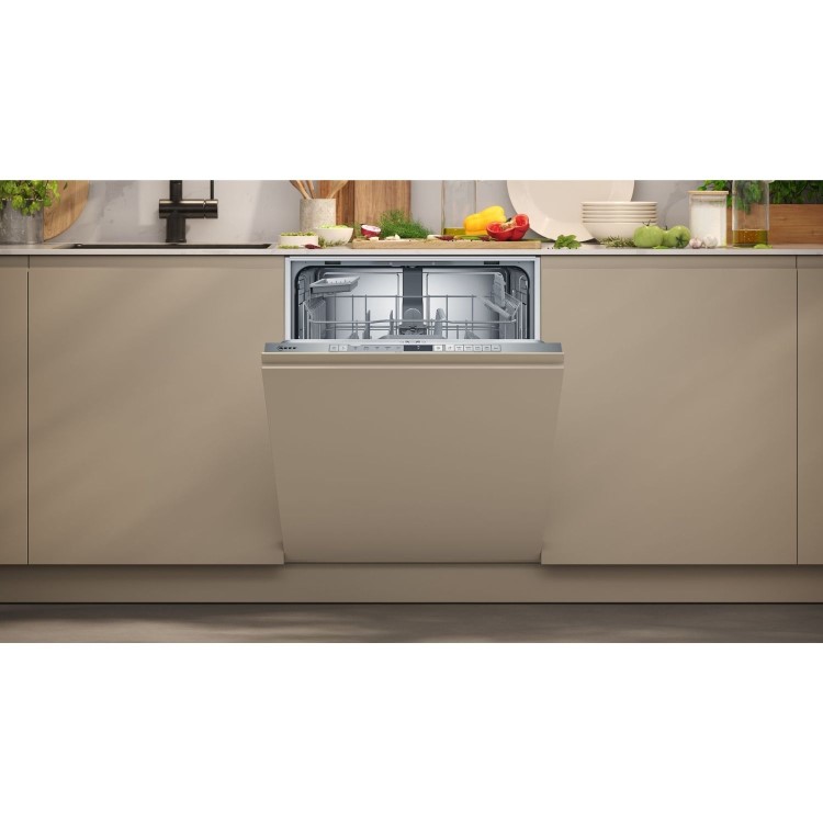 Neff N 30 Integrated Dishwasher - Smart Wi-Fi, D-Rated, Silver control panel