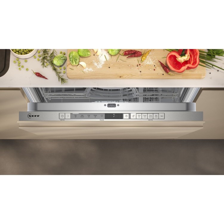 Neff N 30 Integrated Dishwasher - Smart Wi-Fi, D-Rated, Silver control panel