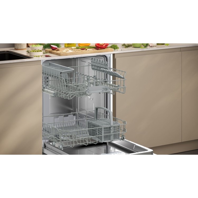 Neff N 30 Integrated Dishwasher - Smart Wi-Fi, D-Rated, Silver control panel
