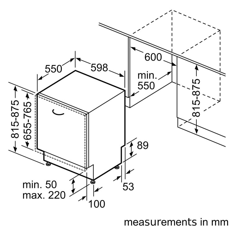 Neff N 50 Integrated Dishwasher - Smart, C-rated, Silver control panel