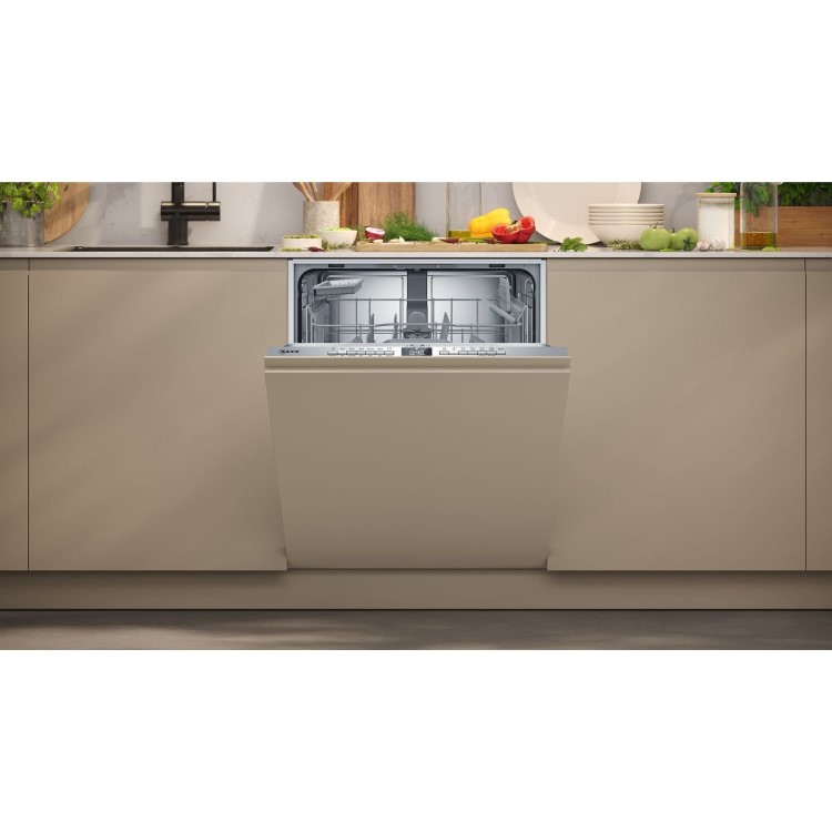 Neff N 50 Integrated Dishwasher - Smart, C-rated, Silver control panel