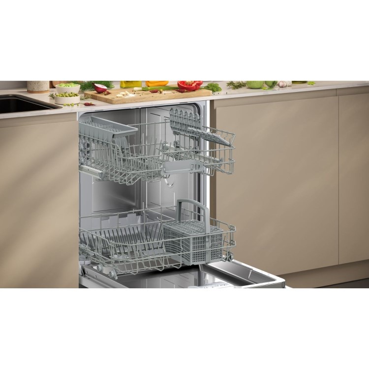 Neff N 50 Integrated Dishwasher - Smart, C-rated, Silver control panel
