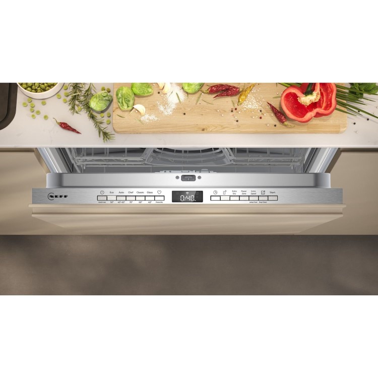 Neff N50 Integrated Dishwasher - Smart Wi-Fi C-rated Silver Control Panel