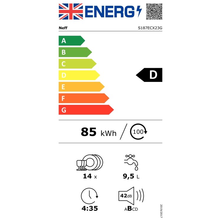 Refurbished Neff N70 S187ECX23G 13 Place Fully Integrated Dishwasher