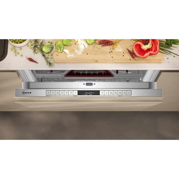 Neff N70 Integrated Dishwasher - Smart Wi-Fi, B-Rated, Silver control panel