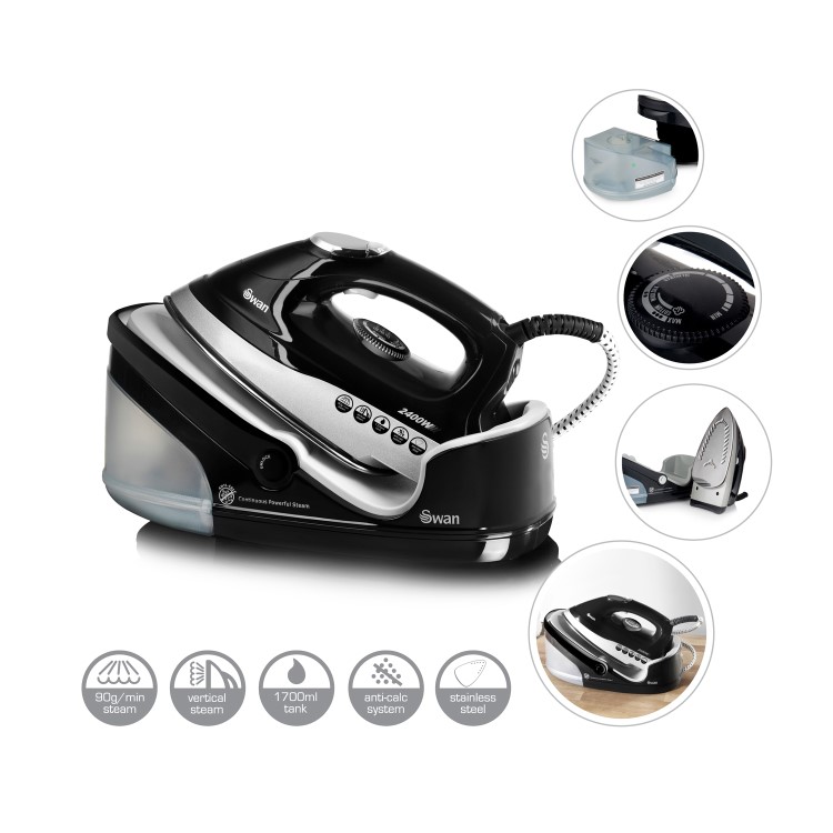Swan S19021BMN 2400W Automatic Steam Generator - Black