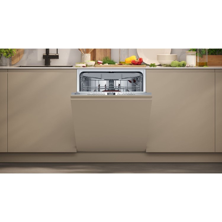 Neff N 50 Integrated Dishwasher - Smart, C-rated, Silver control panel