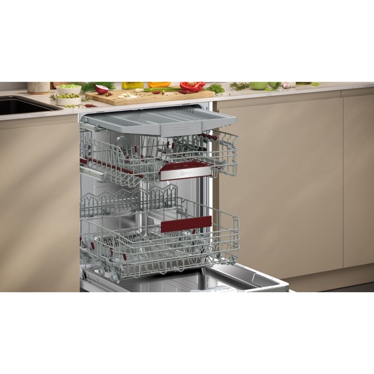 Neff N 50 Integrated Dishwasher - Smart, C-rated, Silver control panel