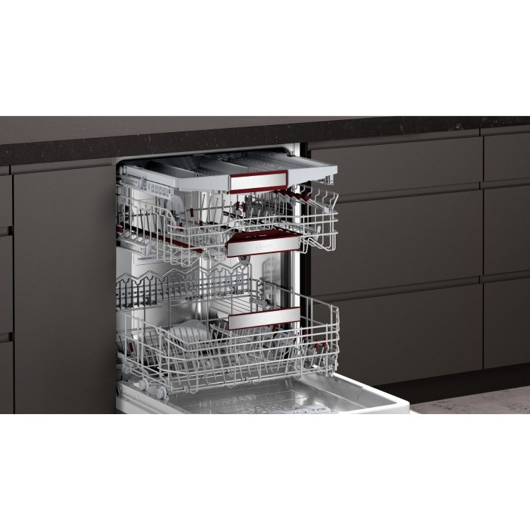 Neff N70 Integrated Dishwasher -  Smart Wi-Fi D-Rated Silver control panel