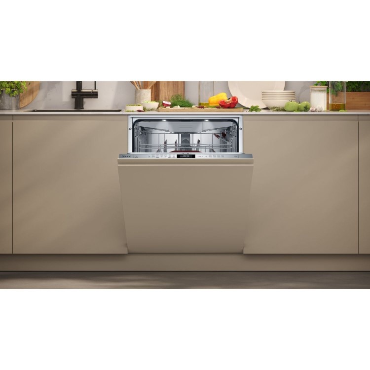 Neff N70 Integrated Dishwasher -  Smart Wi-Fi D-Rated Silver control panel